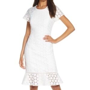 Lilly Pulitzer Aliza Midi Dress in Resort White Polka Dot Lace SZ 4 New